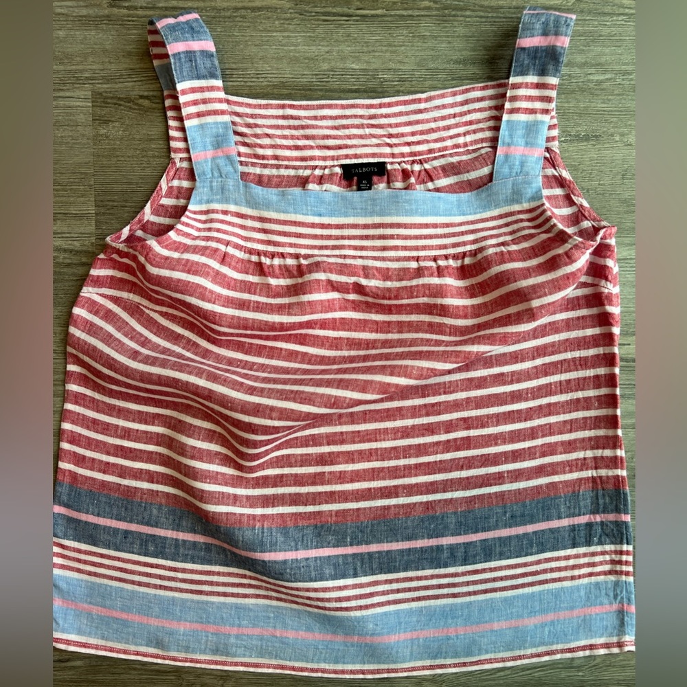 Talbots 100% linen square tank top size XS extra small New without tags